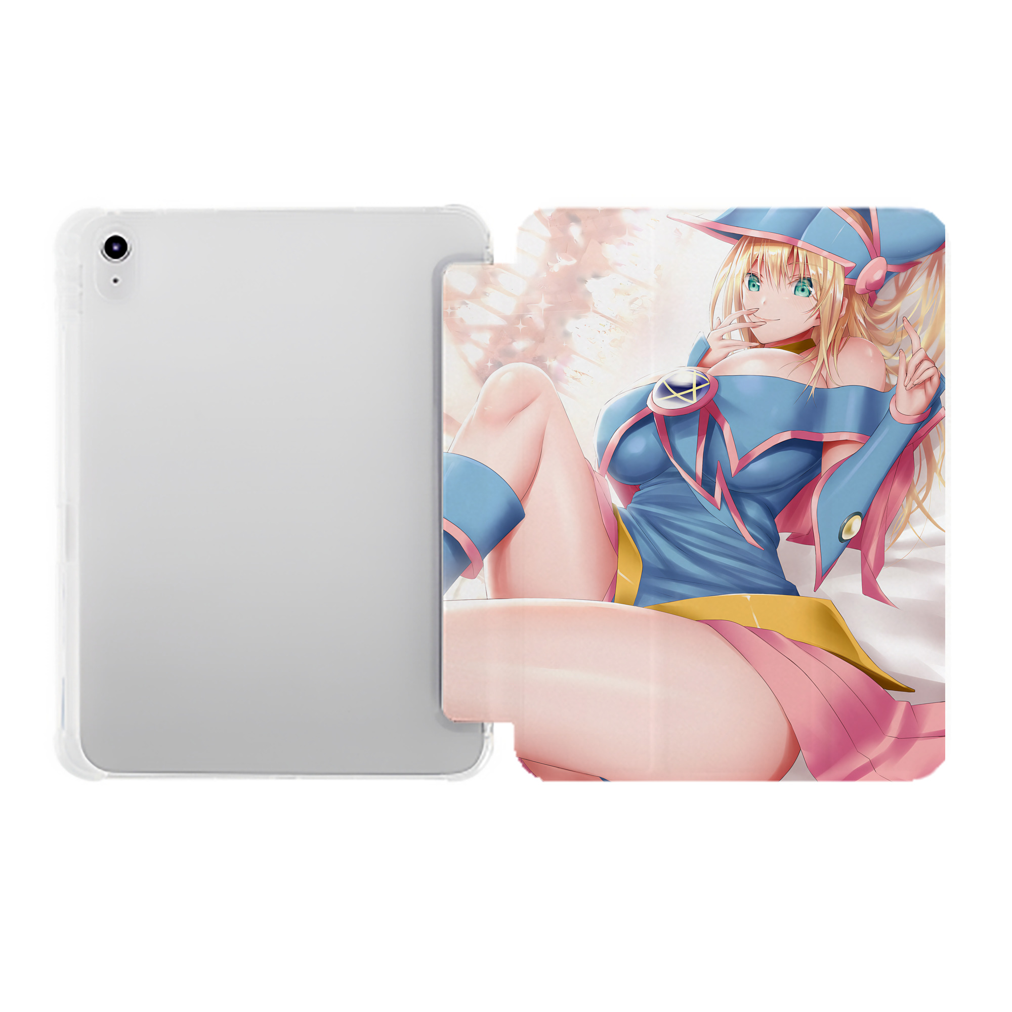 （画像用） 遊☆戯☆王 Yu-Gi-Oh! IPad ケース ペン収納付き 三つ折りスタンド PUレザー×シリコン 対応機種9.5/10.5/10.9インチ